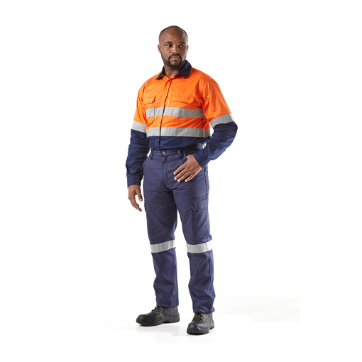 Picture of Shirt Long Orange/Navy Reflective Vent 2X-Large