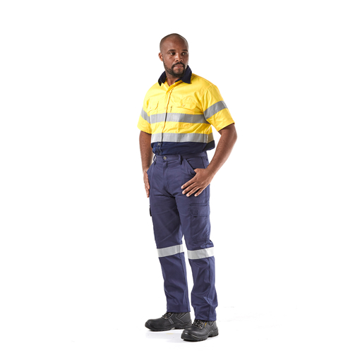 Picture of Shirt Short Yellow/Navy Reflective Small
