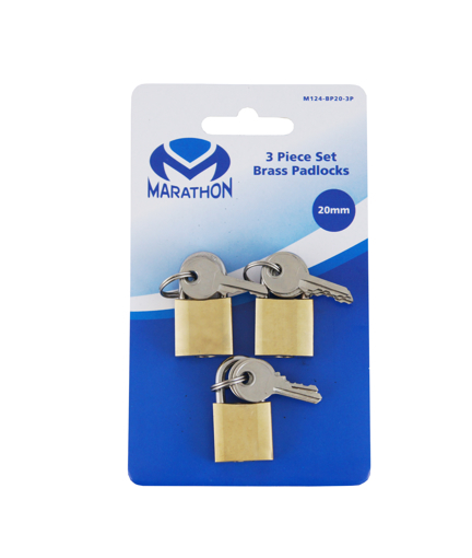 Picture of Padlock 20mm Brass Blister - 3 Pack