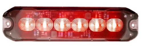 Picture of Strobe Light Red  6 LED Slimline 12/24V 130m