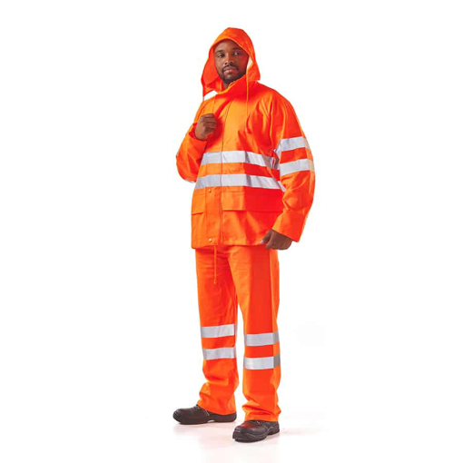 Picture of Rain Suit Orange+Reflect PU Hydroplus Large