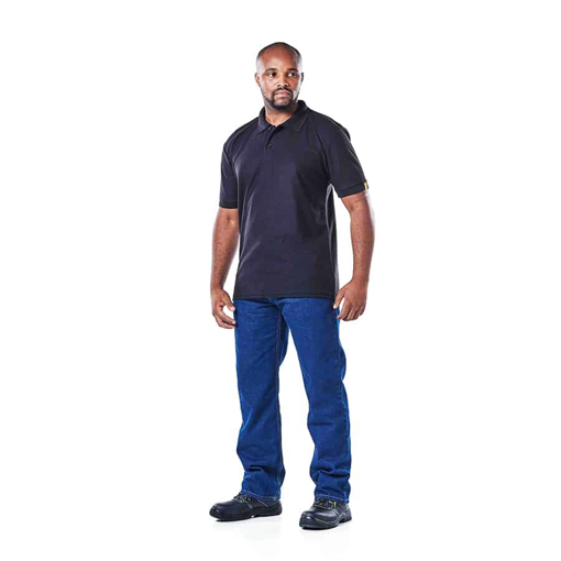 Picture of Golf Shirt Pique Knit Black Medium
