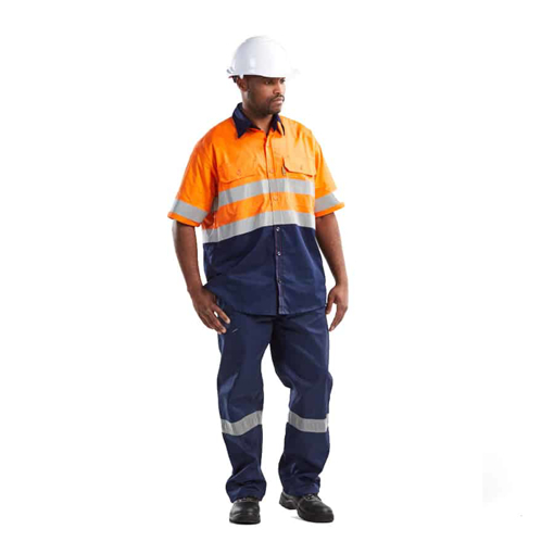 Picture of Shirt Short Orange/Navy Reflective X-Large