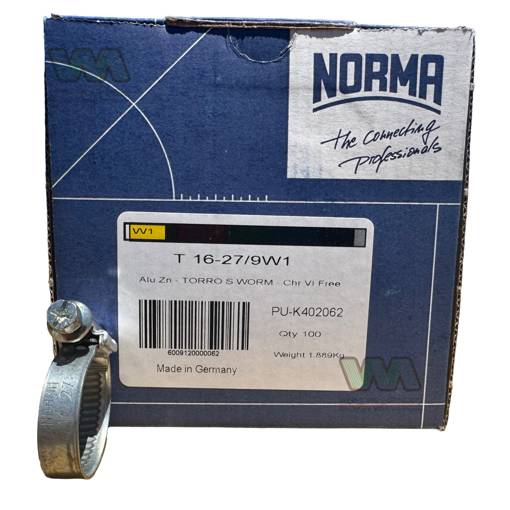 Picture of Hose Clamp Torro  16-27mm  9mm Band W1