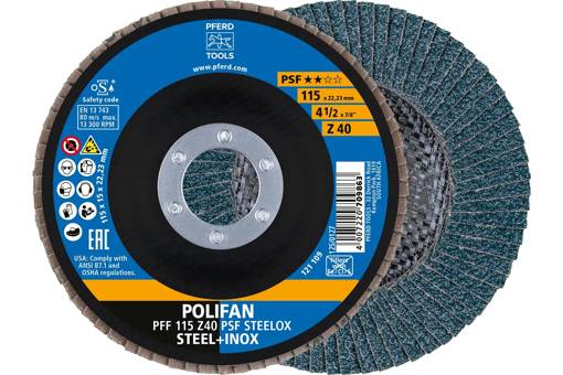 Picture of Flap Disc 115mm Z 40Grit PS-F Flat PFF Steelox
