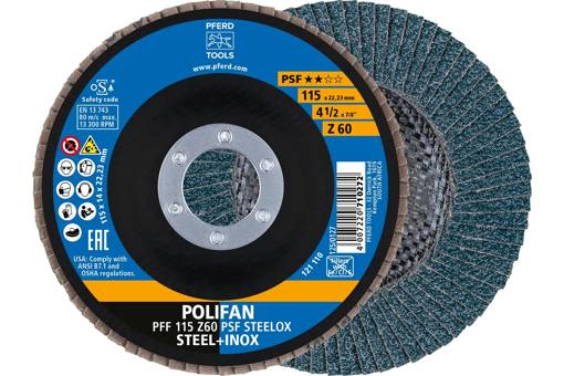 Picture of Flap Disc 115mm Z 60Grit PS-F Flat PFF Steelox