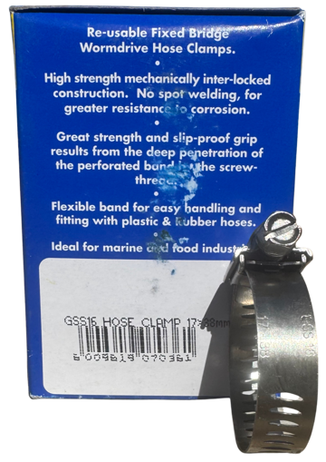 Picture of Hose Clamp GSS 16  17-38mm 12mm Band Stainless