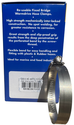 Picture of Hose Clamp GSS 36  44-70mm 12mm Band Stainless