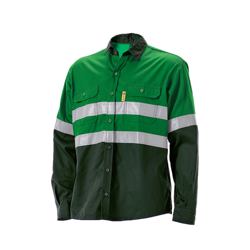 Picture of Shirt Long Hi-Vis Green/Olive Green Small