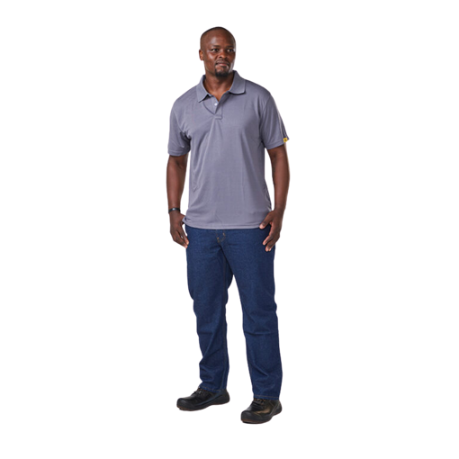 Picture of Golf Shirt Quick Dry Grey Large