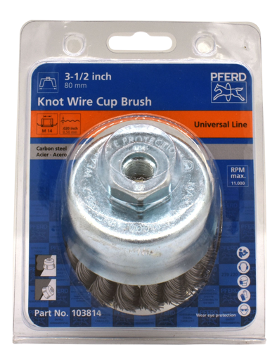 Picture of Wire Cup Brush  80mm Knotted Steel M14 Universal